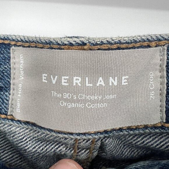 Everlane '90s Cheeky Straight Jean Ankle Length High Rise Size 26 crop Blue Jean - Picture 6 of 13